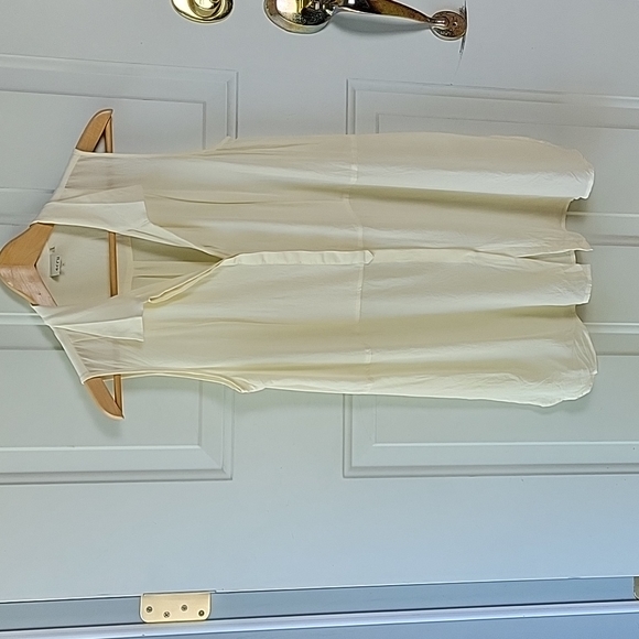 Ecru Silk Beige Sleeveless Tunic Blouse Size L - Picture 1 of 6